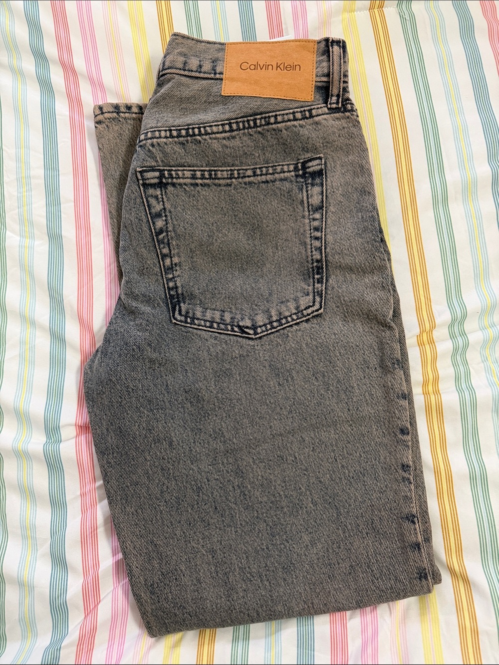 Calvin Klein Washed Gray Straight Jeans